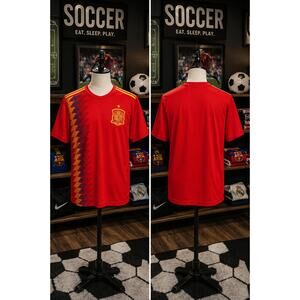 Spain National Team Soccer Jersey Red Futbol Shirt Men’s Large